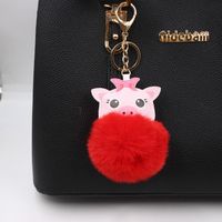 Cute Pig Hair Ball Keychain Europe And America  Pig Plush Bag Accessories Pendant Gift main image 5