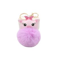 Cute Pig Hair Ball Keychain Europe And America  Pig Plush Bag Accessories Pendant Gift main image 3