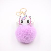 Cross-border Unicorn Plush Bag Keychain Accessories Small Pendant Pony Head Boutique Small Gift Wallet Pendant main image 1