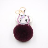 Cross-border Unicorn Plush Bag Keychain Accessories Small Pendant Pony Head Boutique Small Gift Wallet Pendant main image 3