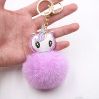 Cross-border Unicorn Plush Bag Keychain Accessories Small Pendant Pony Head Boutique Small Gift Wallet Pendant main image 4