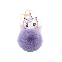 Cross-border Unicorn Plush Bag Keychain Accessories Small Pendant Pony Head Boutique Small Gift Wallet Pendant main image 6