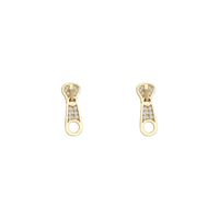 Korean Version Of The Design Net Red Zipper Copepr Earrings Ins Wind Fashion Micro-inlaid Zircon Earrings Female Cold Wind Wild Ear Jewelry main image 6