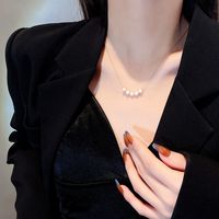 Japan And South Korea Net Red Fashion Personality Necklace Design Sense Trend Pearl Pendant Cold Wind Copper Clavicle Chain main image 4