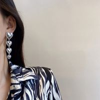 Ins Style Heart Tassel Earrings Female 2021 New Trendy Net Red Earrings Long High-end Exaggerated Earrings main image 4