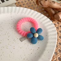 Contrasting Color Velvet Flower Hair Rope Candy Color Phone Ring Head Rope Sweet Temperament Hair Ring Japanese And Korean Hair Accessories Mori Autumn And Winter sku image 1