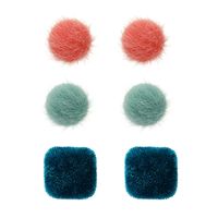 Fashion Retro Ins Creative Special-interest Design Flocking Earrings European And American Autumn And Winter New Simple Graceful Geometric 3-piece Set sku image 1