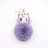 Cross-border Unicorn Plush Bag Keychain Accessories Small Pendant Pony Head Boutique Small Gift Wallet Pendant sku image 3