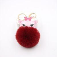 Cute Pig Hair Ball Keychain Europe And America  Pig Plush Bag Accessories Pendant Gift sku image 7