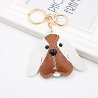Foreign Trade Cross-border British Beagle Dog Animal Bag Pu Accessories Small Pendant Long Ear Puppy Leather Keychain sku image 2