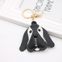 Foreign Trade Cross-border British Beagle Dog Animal Bag Pu Accessories Small Pendant Long Ear Puppy Leather Keychain sku image 3