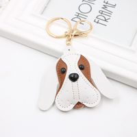 Foreign Trade Cross-border British Beagle Dog Animal Bag Pu Accessories Small Pendant Long Ear Puppy Leather Keychain sku image 4
