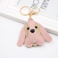 Foreign Trade Cross-border British Beagle Dog Animal Bag Pu Accessories Small Pendant Long Ear Puppy Leather Keychain sku image 6