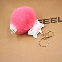New Product Fox Pu Leather Plush Bag Keychain Fox Head Doll Toy Fur Ball School Bag Pendant Pendant sku image 3