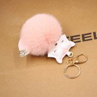 New Product Fox Pu Leather Plush Bag Keychain Fox Head Doll Toy Fur Ball School Bag Pendant Pendant sku image 6