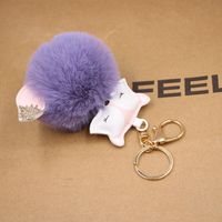 New Product Fox Pu Leather Plush Bag Keychain Fox Head Doll Toy Fur Ball School Bag Pendant Pendant sku image 14