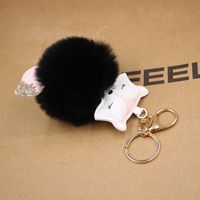 New Product Fox Pu Leather Plush Bag Keychain Fox Head Doll Toy Fur Ball School Bag Pendant Pendant sku image 17