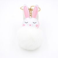 New Product Little White Rabbit Plush Ball Cute Car Key Ring Pendant Wallet Accessory Buckle sku image 3