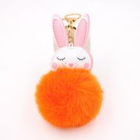 New Product Little White Rabbit Plush Ball Cute Car Key Ring Pendant Wallet Accessory Buckle sku image 5