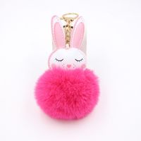 New Product Little White Rabbit Plush Ball Cute Car Key Ring Pendant Wallet Accessory Buckle sku image 7