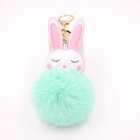 New Product Little White Rabbit Plush Ball Cute Car Key Ring Pendant Wallet Accessory Buckle sku image 9