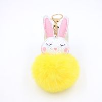 New Product Little White Rabbit Plush Ball Cute Car Key Ring Pendant Wallet Accessory Buckle sku image 10