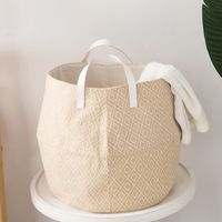 Cotton Linen Storage Bucket Laundry Basket Dirty Clothes Hamper Foldable Japanese Style Simple Bedroom Household Items main image 3