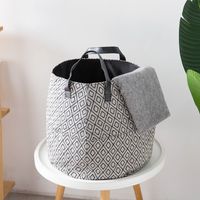 Cotton Linen Storage Bucket Laundry Basket Dirty Clothes Hamper Foldable Japanese Style Simple Bedroom Household Items main image 5