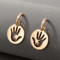 European And American Cross-border Jewelry Gold Palm Alloy Earrings main image 2