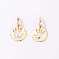 European And American Cross-border Jewelry Gold Palm Alloy Earrings main image 3