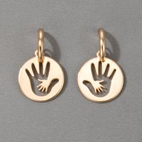 European And American Cross-border Jewelry Gold Palm Alloy Earrings main image 5