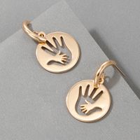 European And American Cross-border Jewelry Gold Palm Alloy Earrings main image 6