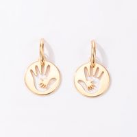 European And American Cross-border Jewelry Gold Palm Alloy Earrings sku image 1