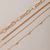 European And American Cross-border Jewelry Fashion Simple Gold Diamond Bracelet Four-piece Geometric Bracelet Set main image 6