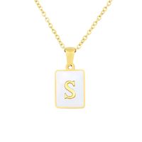 Titanium Steel 18K Gold Plated Simple Style Plating Letter Shell sku image 19