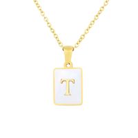 Titanium Steel 18K Gold Plated Simple Style Plating Letter Shell sku image 20