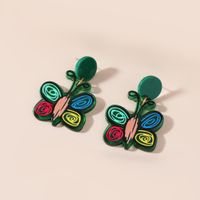 Holiday Style 925 Silver Needle Hypoallergenic Resin Butterfly Earrings main image 3