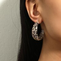 Holiday Style 925 Silver Needle Hypoallergenic Resin Leopard Print Earrings sku image 2