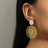 Holiday Style 925 Silver Needle Hypoallergenic Acetate Sunflower Earrings main image 2