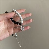 Korean New Personality Black And White Marble Pattern Stitching Necklace Niche Design Clavicle Chain main image 1