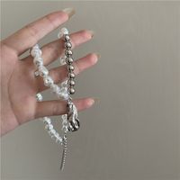 Retro Special-shaped Pearl Ball Double Clavicle Chain Sweet Cool Lava Pendant Necklace main image 4