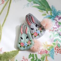 Korea Cloth Art Embroidery Rabbit Brooch Pin Japanese Cute Cartoon Animal Children Brooch Brooch main image 3