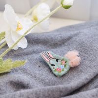 Korea Cloth Art Embroidery Rabbit Brooch Pin Japanese Cute Cartoon Animal Children Brooch Brooch main image 5
