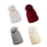 Pink Hat Korean Version Of Pure Color Wild Twist Woolen Hat Warm Fashion Hair Ball Trend Knitted Hat New main image 6