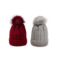 Pink Hat Korean Version Of Pure Color Wild Twist Woolen Hat Warm Fashion Hair Ball Trend Knitted Hat New main image 5