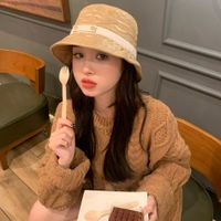 Korean Fashion Warm And Cold Hat Wide-brimmed Face Concealed Buckle Color Matching Fisherman Hat Trend All-match Sunbath Hat main image 4
