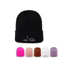 Woolen Hat Autumn And Winter New Wild Fashion Warmth Japanese Cute Two Dinosaur Knitted Hat Korean Trend main image 2