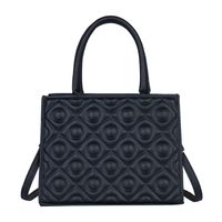 Retro Solid Color Handbag Fashion Shoulder Bag Casual Rhombus Embossing Messenger Bag main image 3