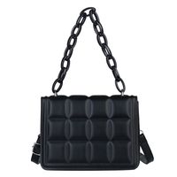 Fashion Checkered Shoulder Small Square Bag Acrylic Chain Simple Messenger Bag main image 6