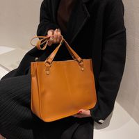 Retro Bag Women 2021 New Large-capacity Solid Color Tote Bag Fashion Casual Shoulder Bag main image 5